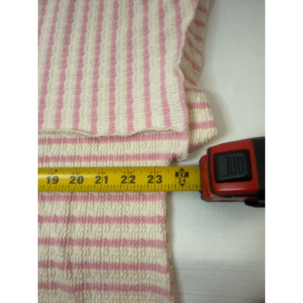 Heimish USA Pink White Striped Henley Top 2XL Plus Size Textured Short Sleeve - Picture 5 of 6